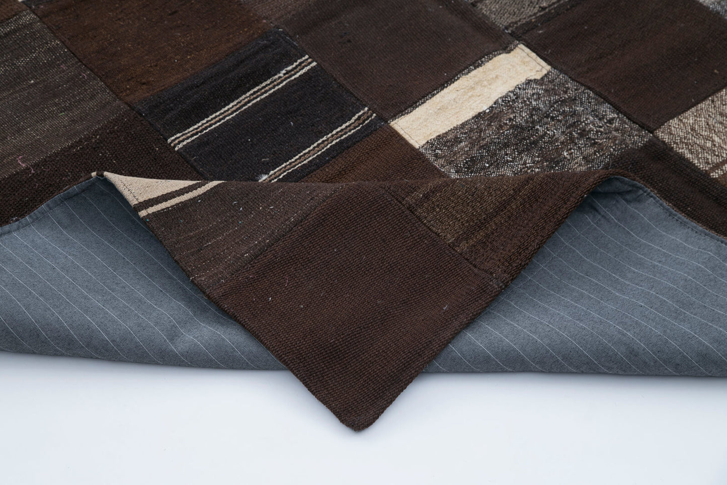7x10 Black Kilim Patchwork Rug - 30265