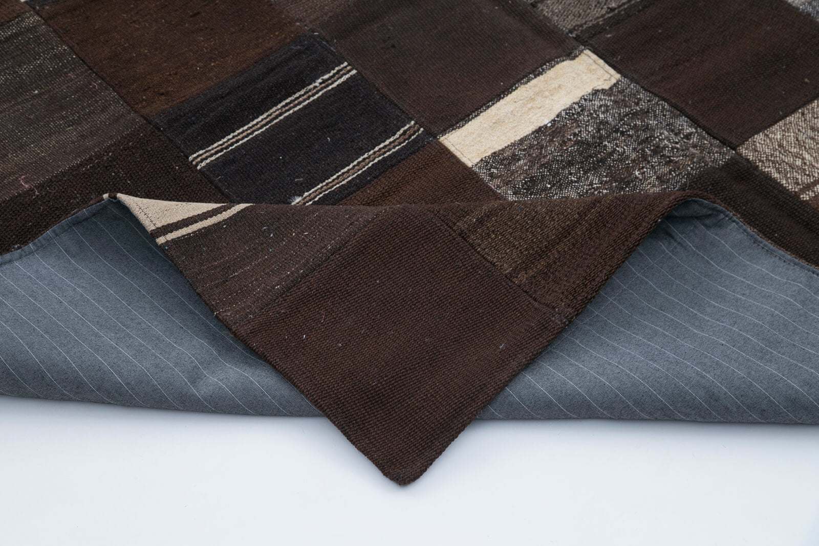 7x10 Black Kilim Patchwork Rug - 30265