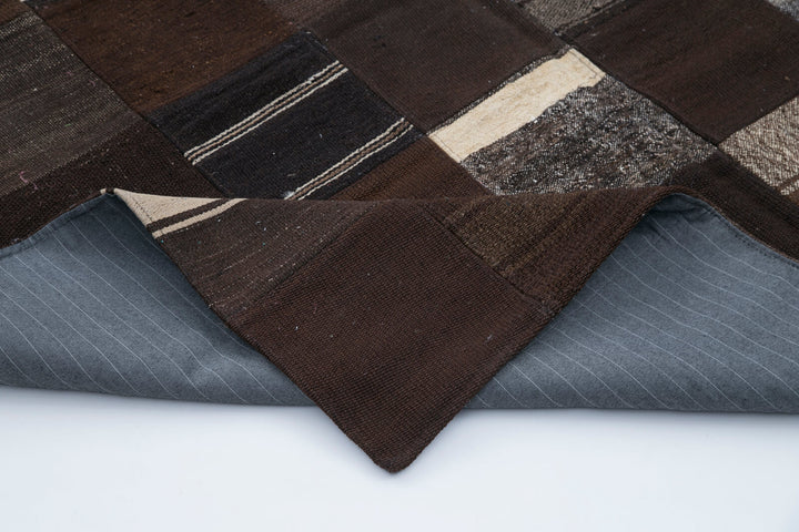 7x10 Black Kilim Patchwork Rug - 30265