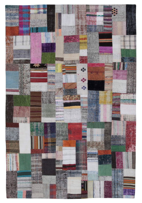 7x10 Multicolor Kilim Patchwork Rug - 30266