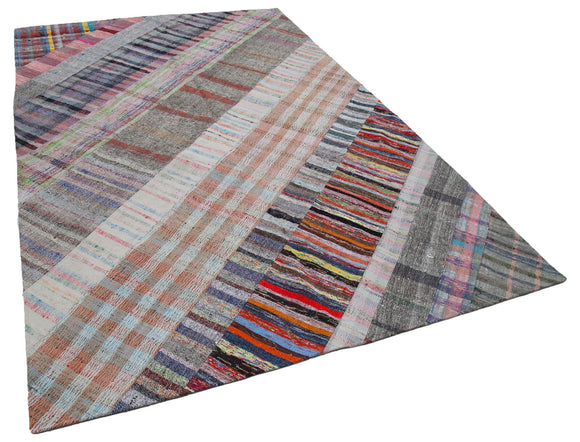 7x10 Multicolor Kilim Patchwork Rug - 30274