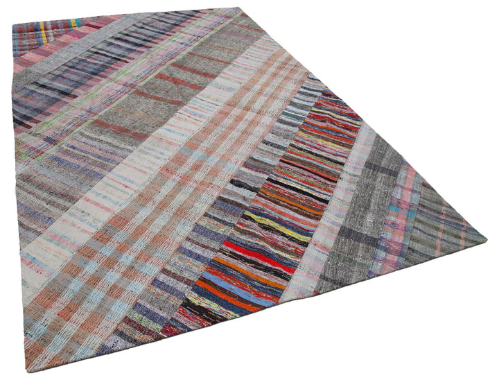 7x10 Multicolor Kilim Patchwork Rug - 30274