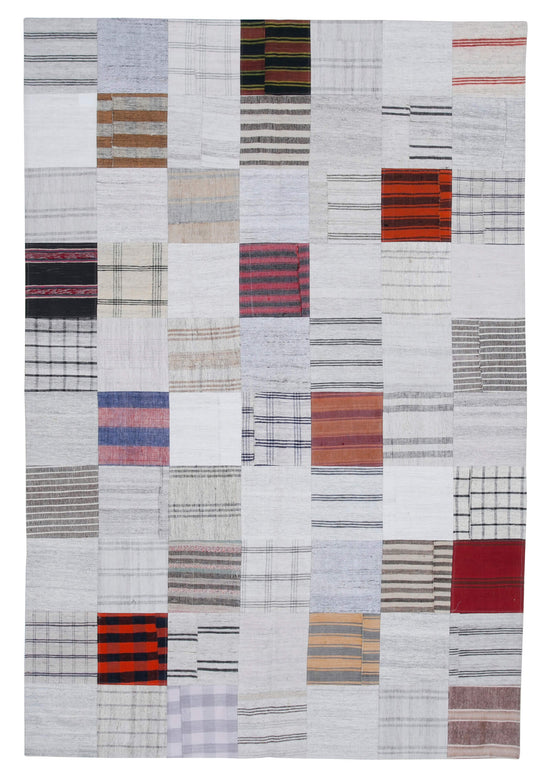 7x10 Multicolor Kilim Patchwork Rug - 30284