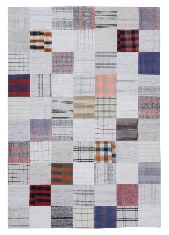 7x10 Multicolor Kilim Patchwork Rug - 30285