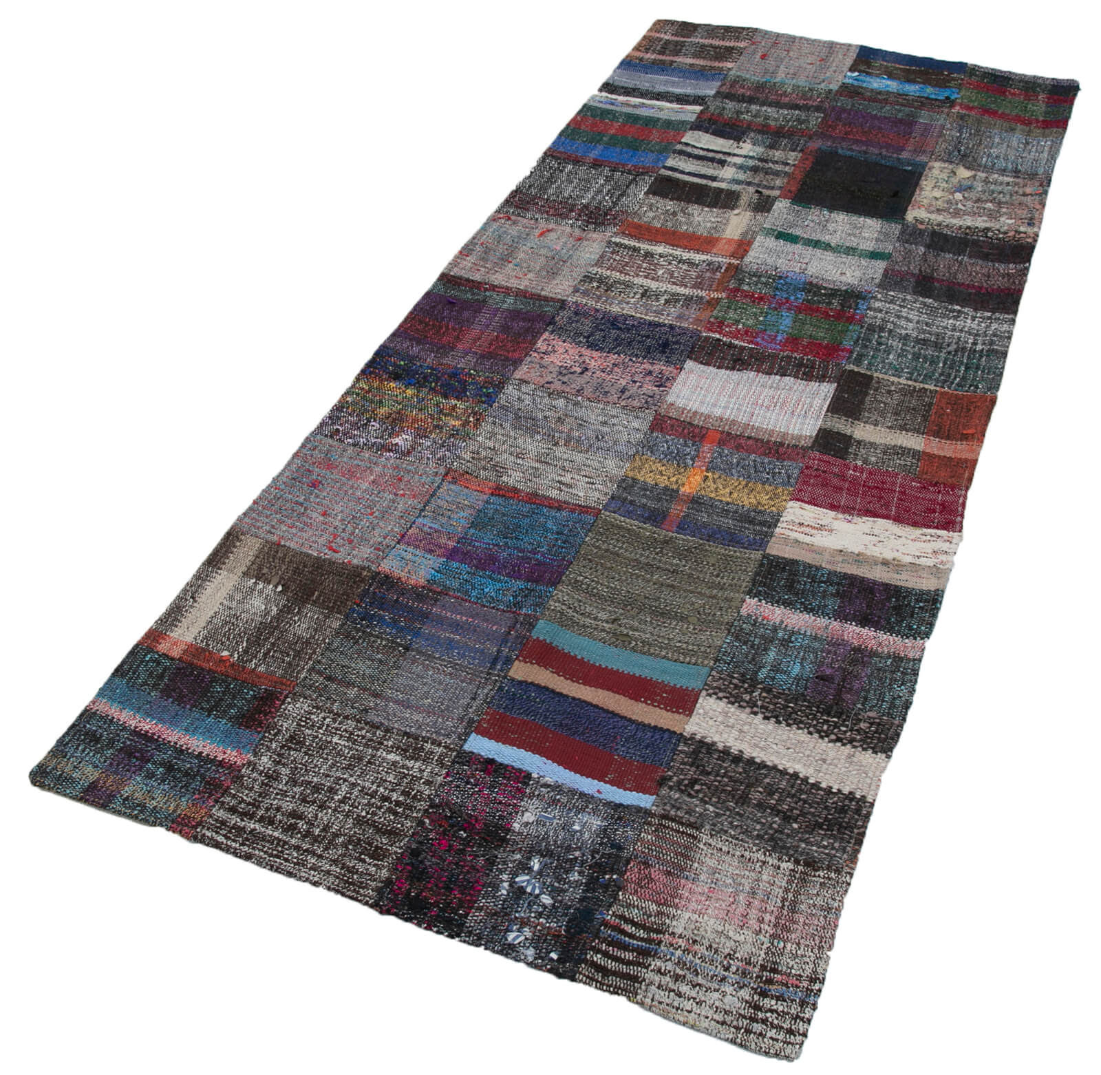 3x8 Multicolor Kilim Patchwork Runner Rug - 30286