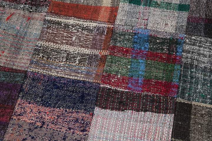 3x8 Multicolor Kilim Patchwork Runner Rug - 30286