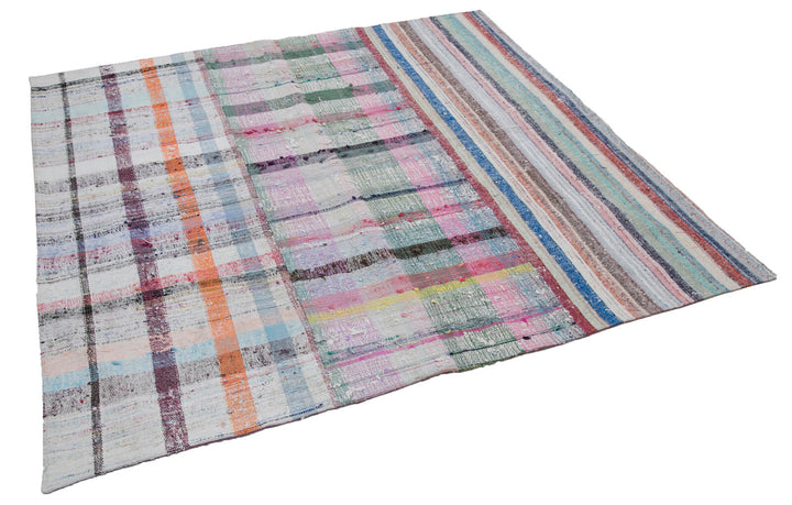 6x6 Multicolor Kilim Patchwork Rug - 30292
