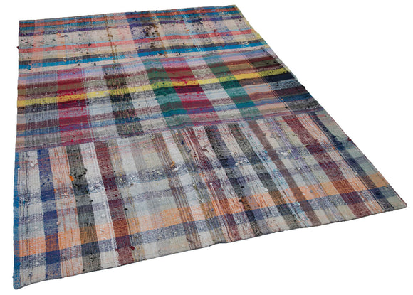 6x7 Multicolor Kilim Patchwork Rug - 30297