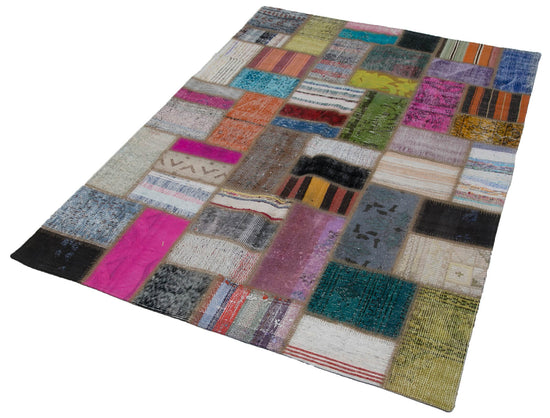5x6 Multicolor Kilim Patchwork Rug - 30298