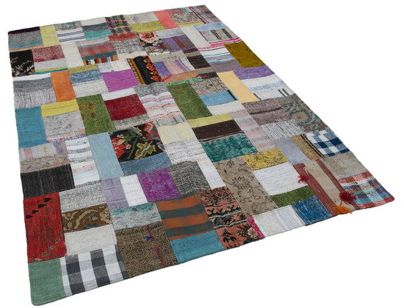 6x8 Multicolor Kilim Patchwork Rug - 30302