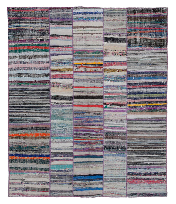 7x8 Multicolor Kilim Patchwork Rug - 30303
