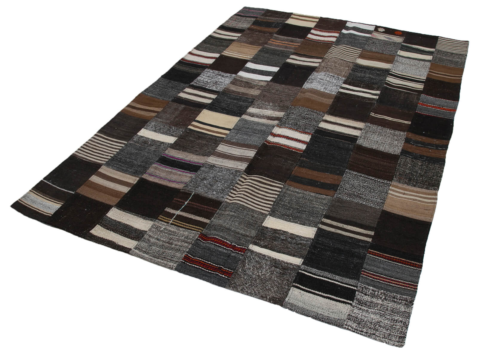 6x8 Brown Kilim Patchwork Rug - 30306