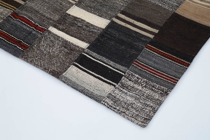 6x8 Brown Kilim Patchwork Rug - 30306