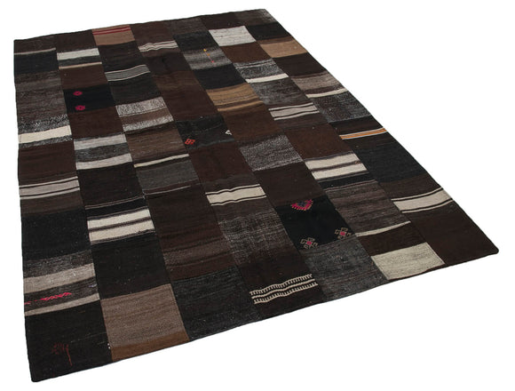 6x8 Brown Kilim Patchwork Rug - 30307