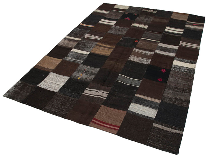 6x8 Brown Kilim Patchwork Rug - 30307