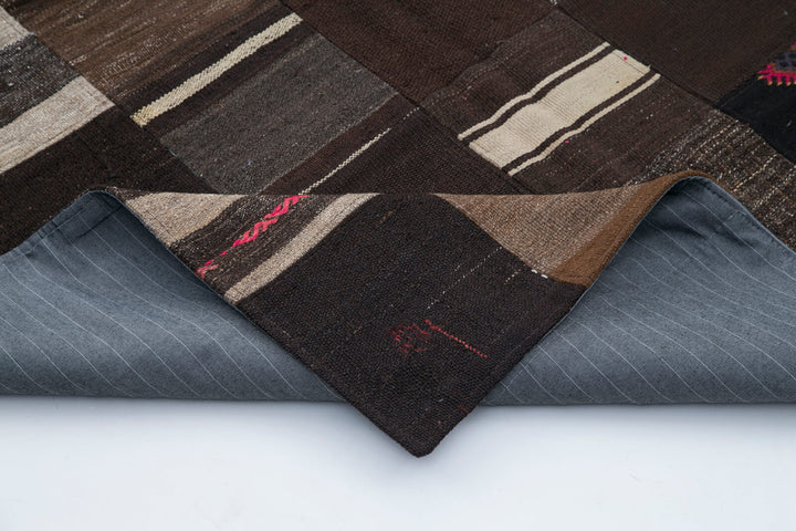 6x8 Brown Kilim Patchwork Rug - 30307