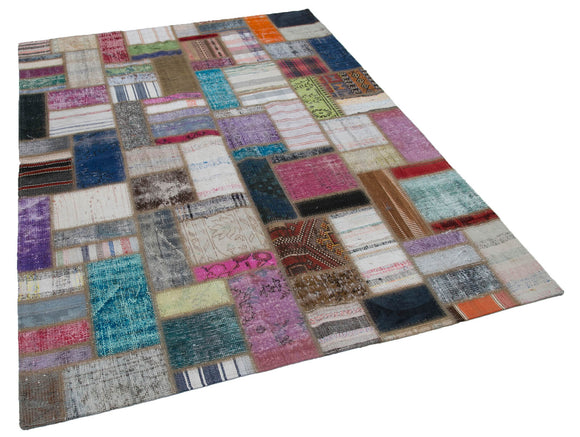 6x8 Multicolor Kilim Patchwork Rug - 30310