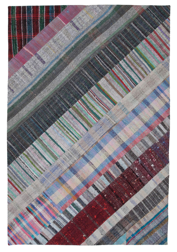 7x10 Multicolor Kilim Patchwork Rug - 30314