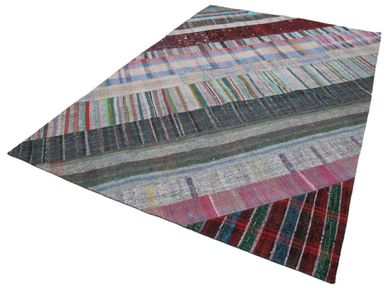 7x10 Multicolor Kilim Patchwork Rug - 30314