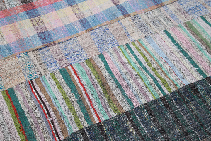 7x10 Multicolor Kilim Patchwork Rug - 30314