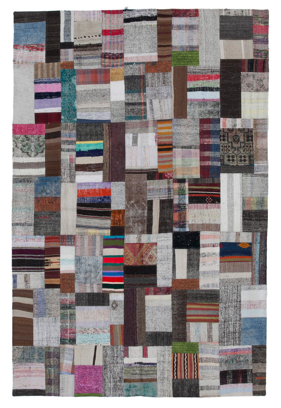 7x10 Multicolor Kilim Patchwork Rug - 30319