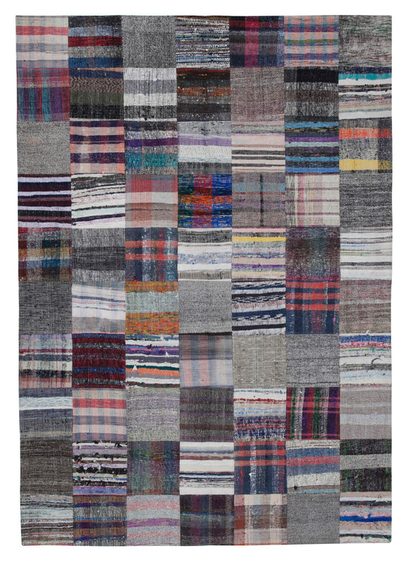 7x10 Multicolor Kilim Patchwork Rug - 30331