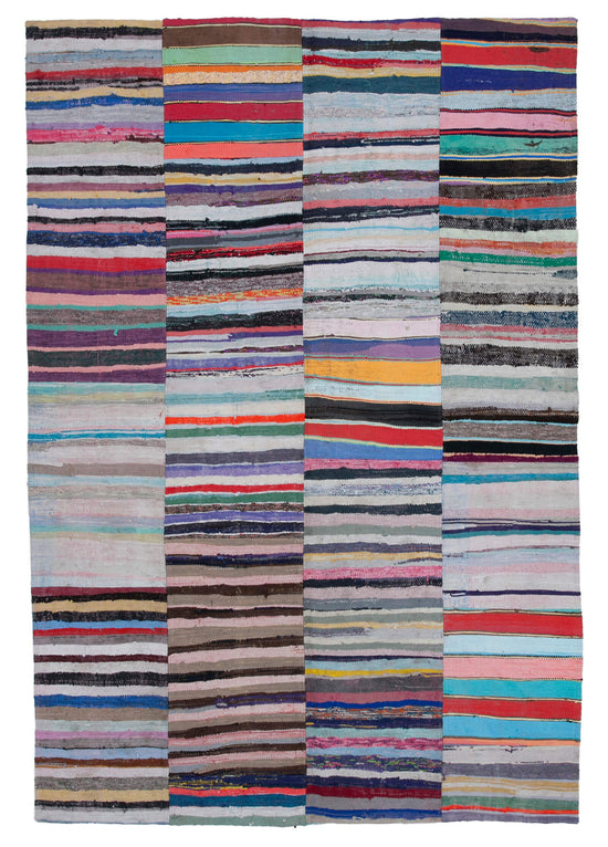 7x10 Multicolor Kilim Patchwork Rug - 30332