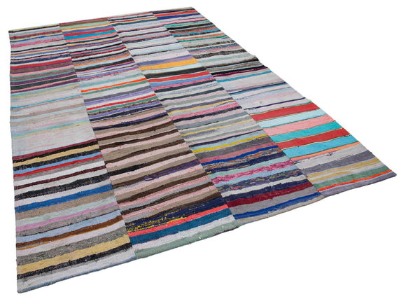 7x10 Multicolor Kilim Patchwork Rug - 30332