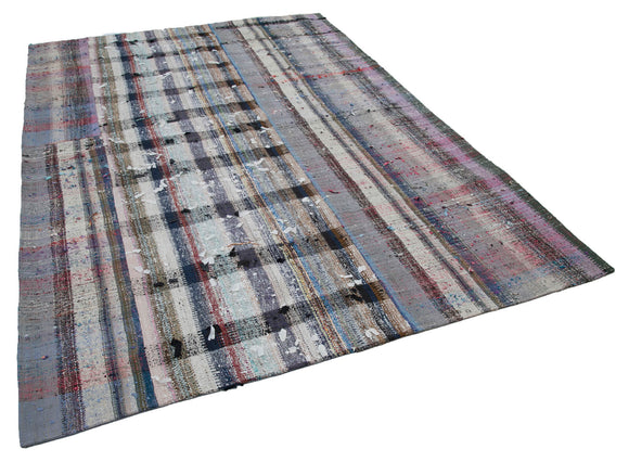 7x10 Multicolor Kilim Patchwork Rug - 30336