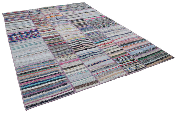 6x9 Multicolor Kilim Patchwork Rug - 30337