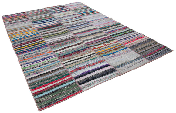 7x9 Multicolor Kilim Patchwork Rug - 30338