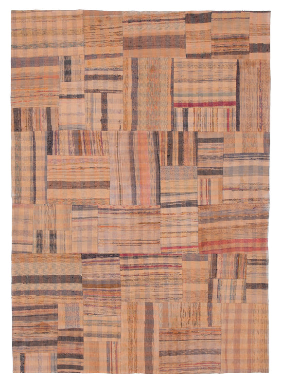 7x10 Orange Kilim Patchwork Rug - 30341
