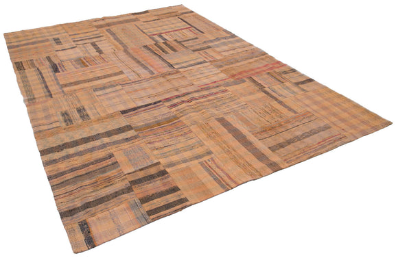 7x10 Orange Kilim Patchwork Rug - 30341