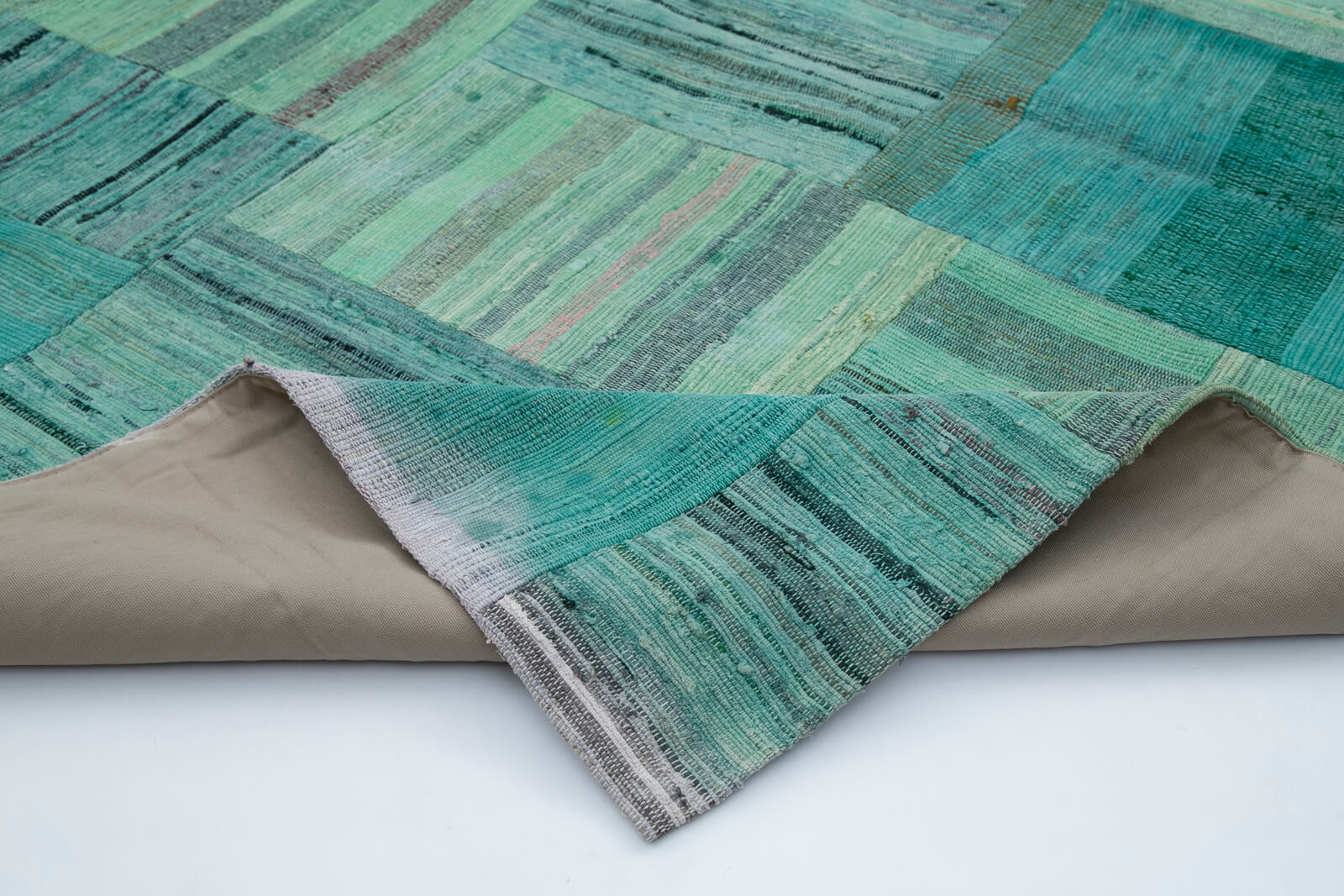 7x10 Turquoise Kilim Patchwork Rug - 30342