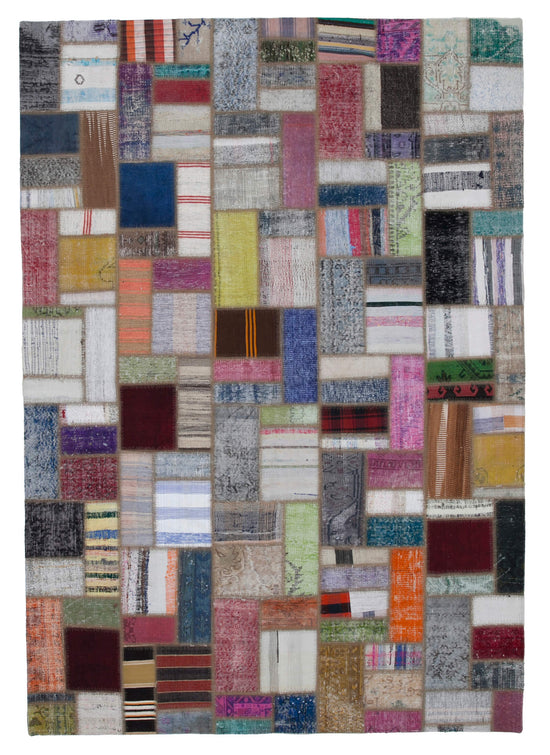 7x10 Multicolor Kilim Patchwork Rug - 30349