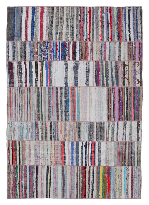 7x9 Multicolor Kilim Patchwork Rug - 30351