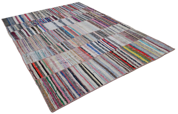 7x9 Multicolor Kilim Patchwork Rug - 30351