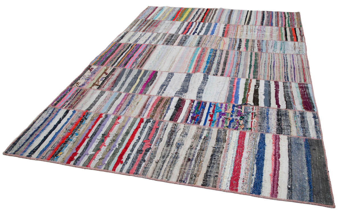 7x9 Multicolor Kilim Patchwork Rug - 30351