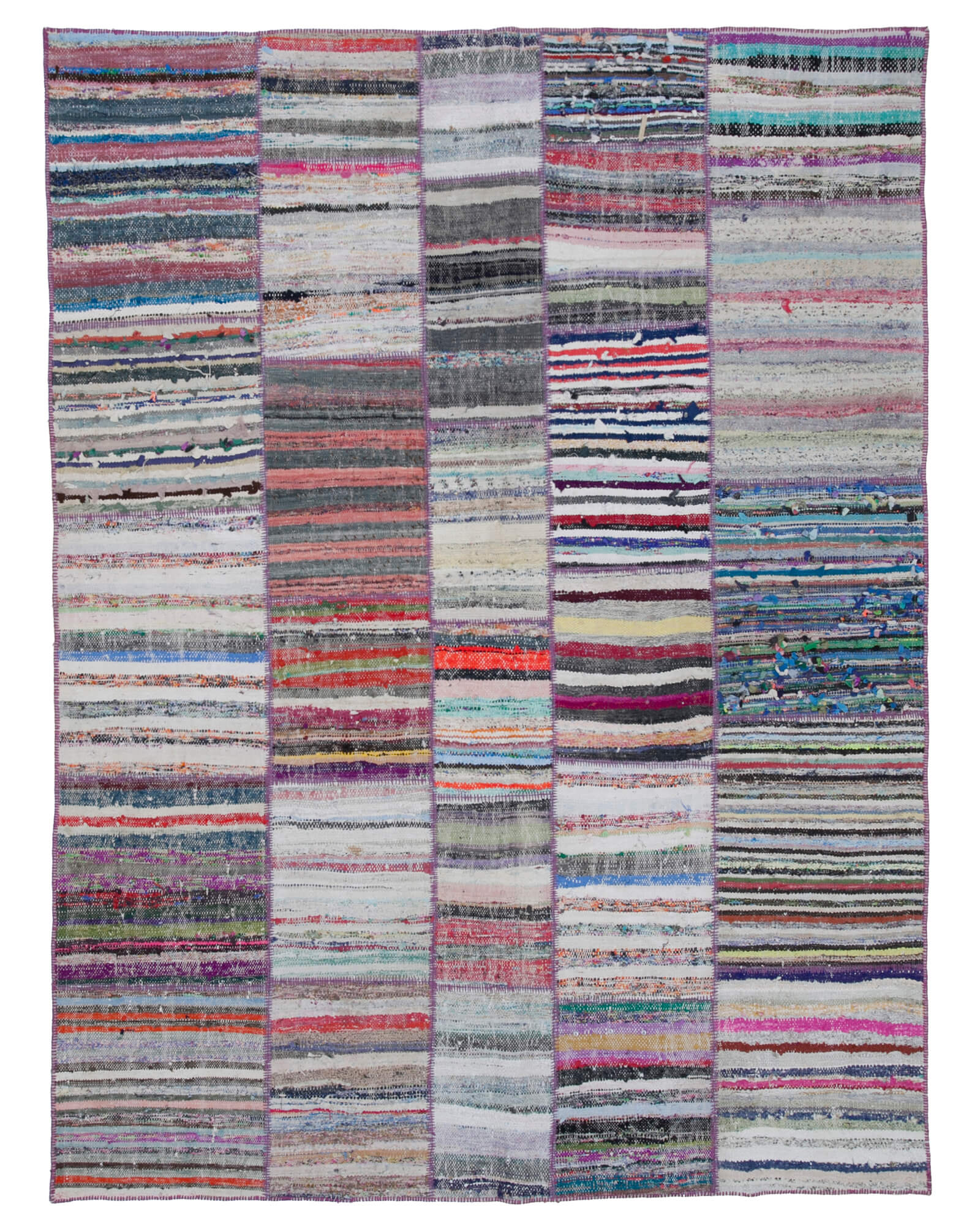 7x9 Multicolor Kilim Patchwork Rug - 30356