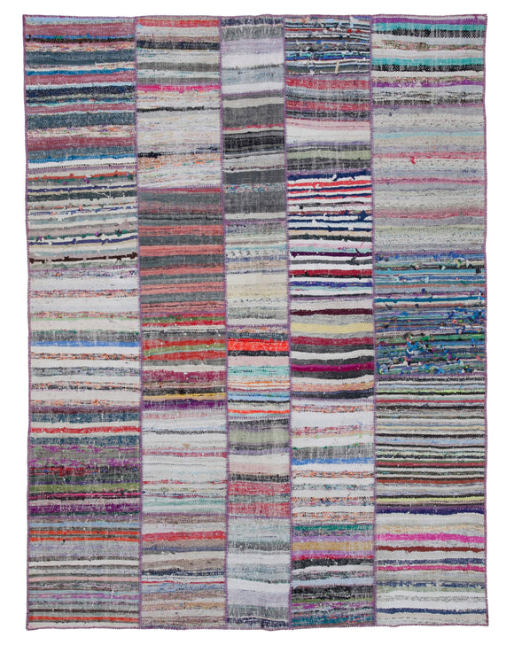 7x9 Multicolor Kilim Patchwork Rug - 30356