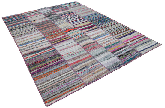 7x9 Multicolor Kilim Patchwork Rug - 30356