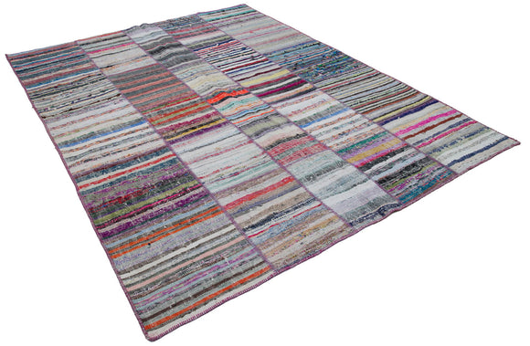 7x9 Multicolor Kilim Patchwork Rug - 30356
