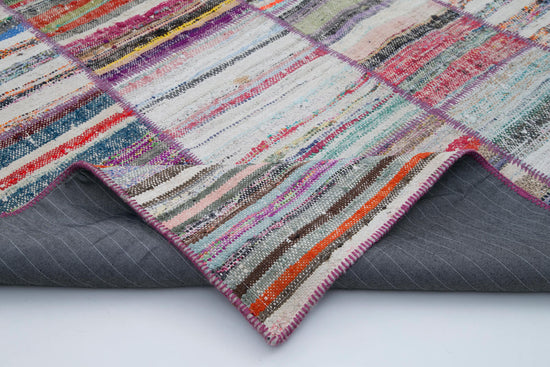 7x9 Multicolor Kilim Patchwork Rug - 30356