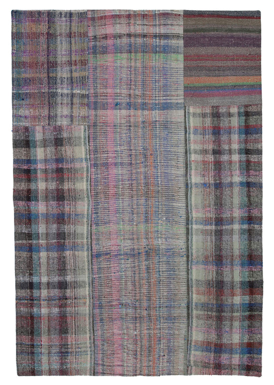 7x10 Multicolor Kilim Patchwork Rug - 30358