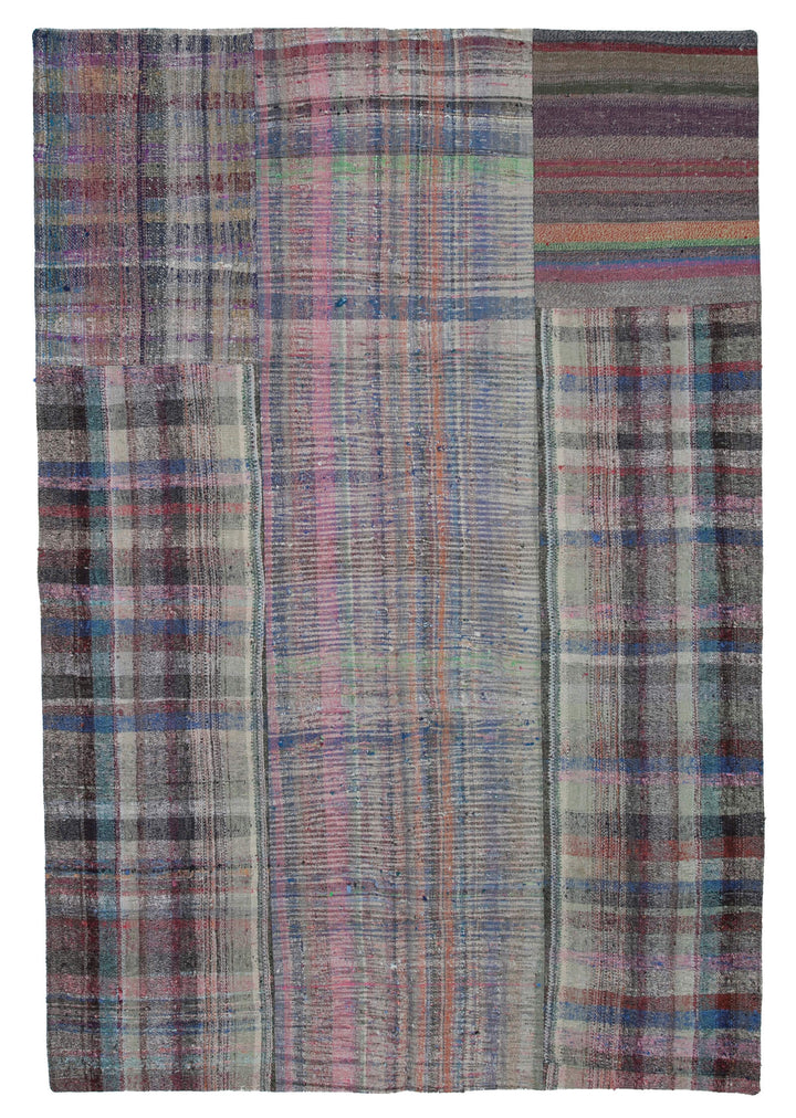 7x10 Multicolor Kilim Patchwork Rug - 30358