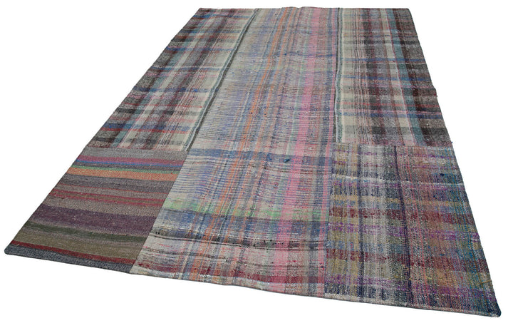 7x10 Multicolor Kilim Patchwork Rug - 30358