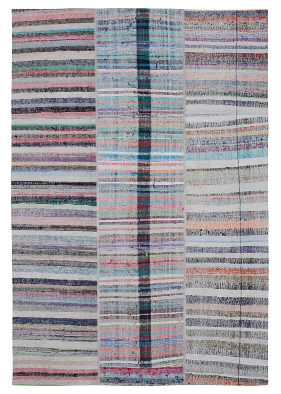 7x10 Multicolor Kilim Patchwork Rug - 30359