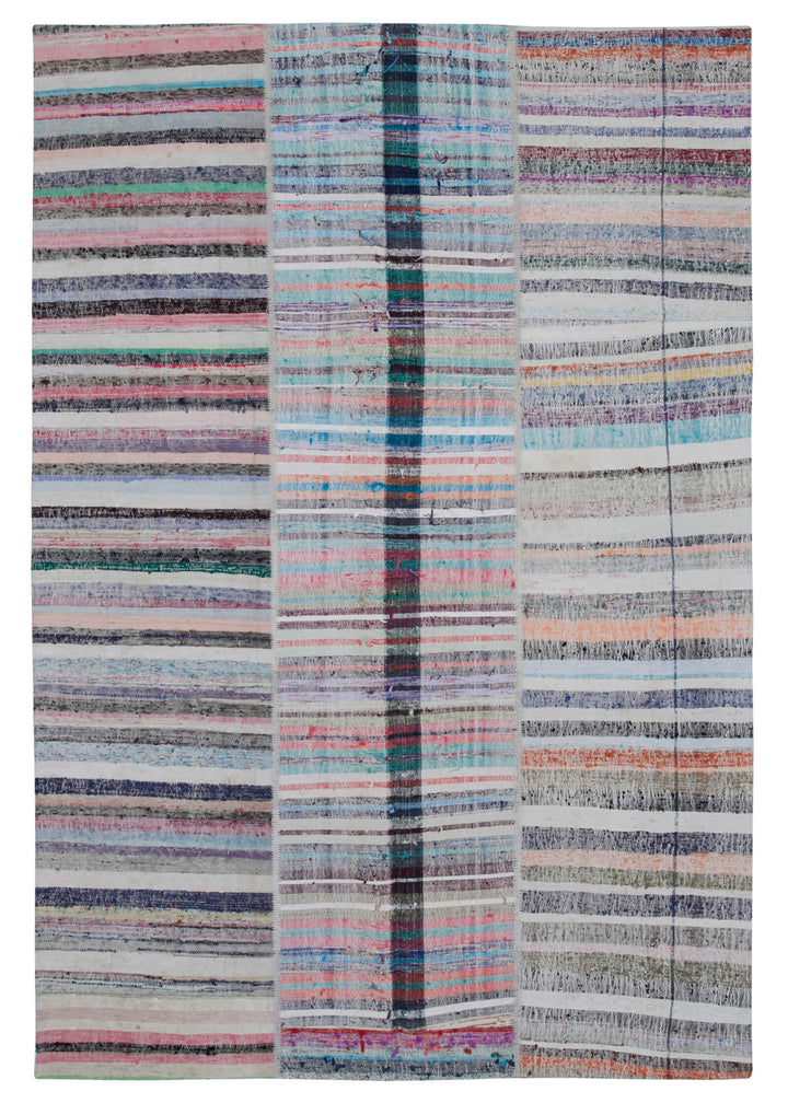 7x10 Multicolor Kilim Patchwork Rug - 30359