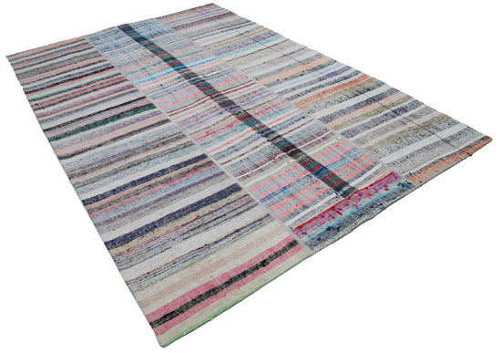 7x10 Multicolor Kilim Patchwork Rug - 30359