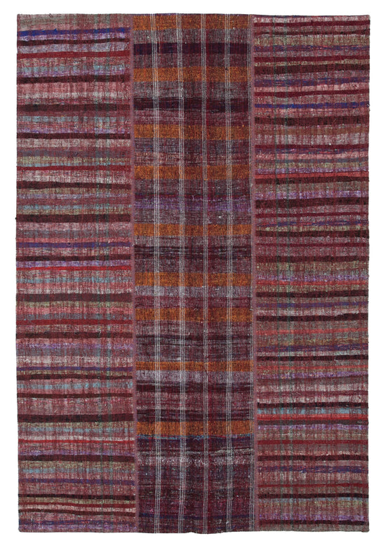 7x10 Red Kilim Patchwork Rug - 30360
